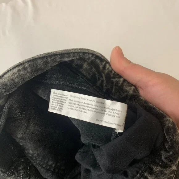 Eileen Fisher Women's Velvet Acid Wash Slim Fit Jeans Charcoal Black Size 18 - Picture 4 of 6